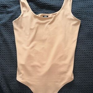 Express Tan Scoop Neck Bodysuit